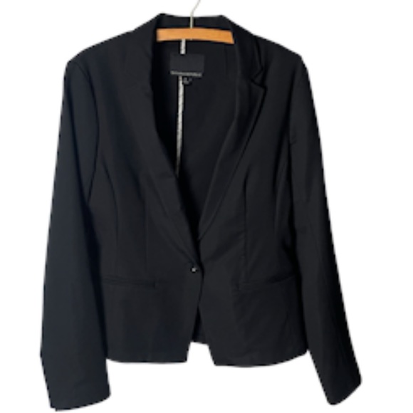 NWOT Banana Republic Lim Ponte Scho Black Stretch Blazer Size 6 - Picture 2 of 6